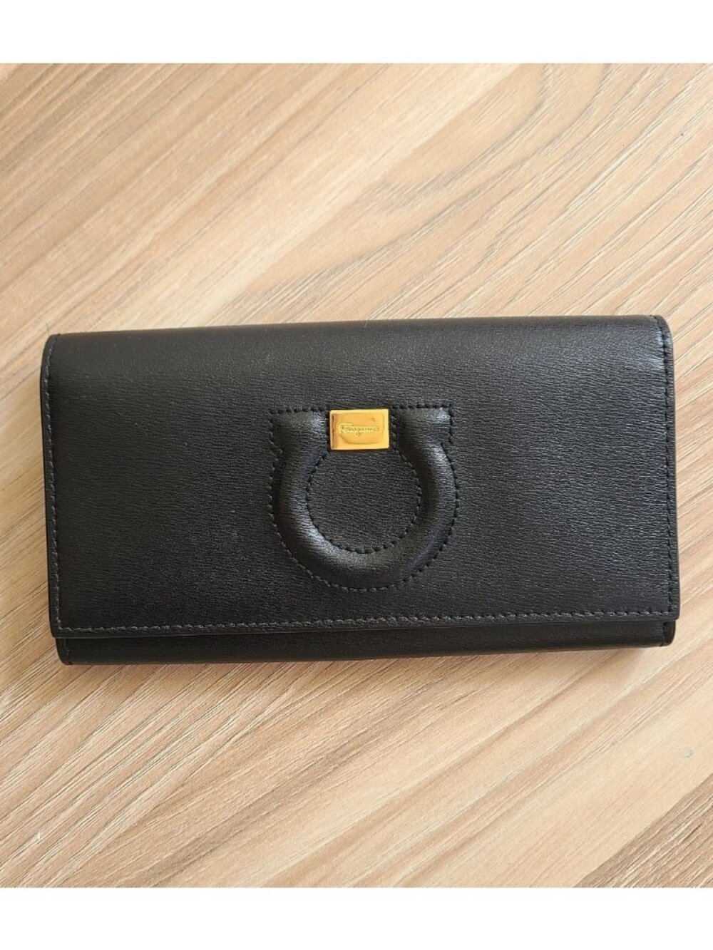 Salvatore Ferragamo Wallet Mini Purse Black Leather